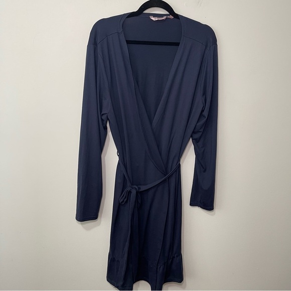 La Vie en Rose Women’s Navy Floral Nightgown & Robe Set Size L comfy Sleepwear - Picture 10 of 12